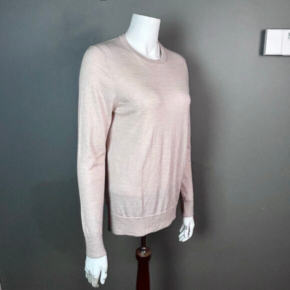 Jenni Kayne sweater Medium crew neck Merino wool heathered light‎ blush pink - Picture 3 of 13